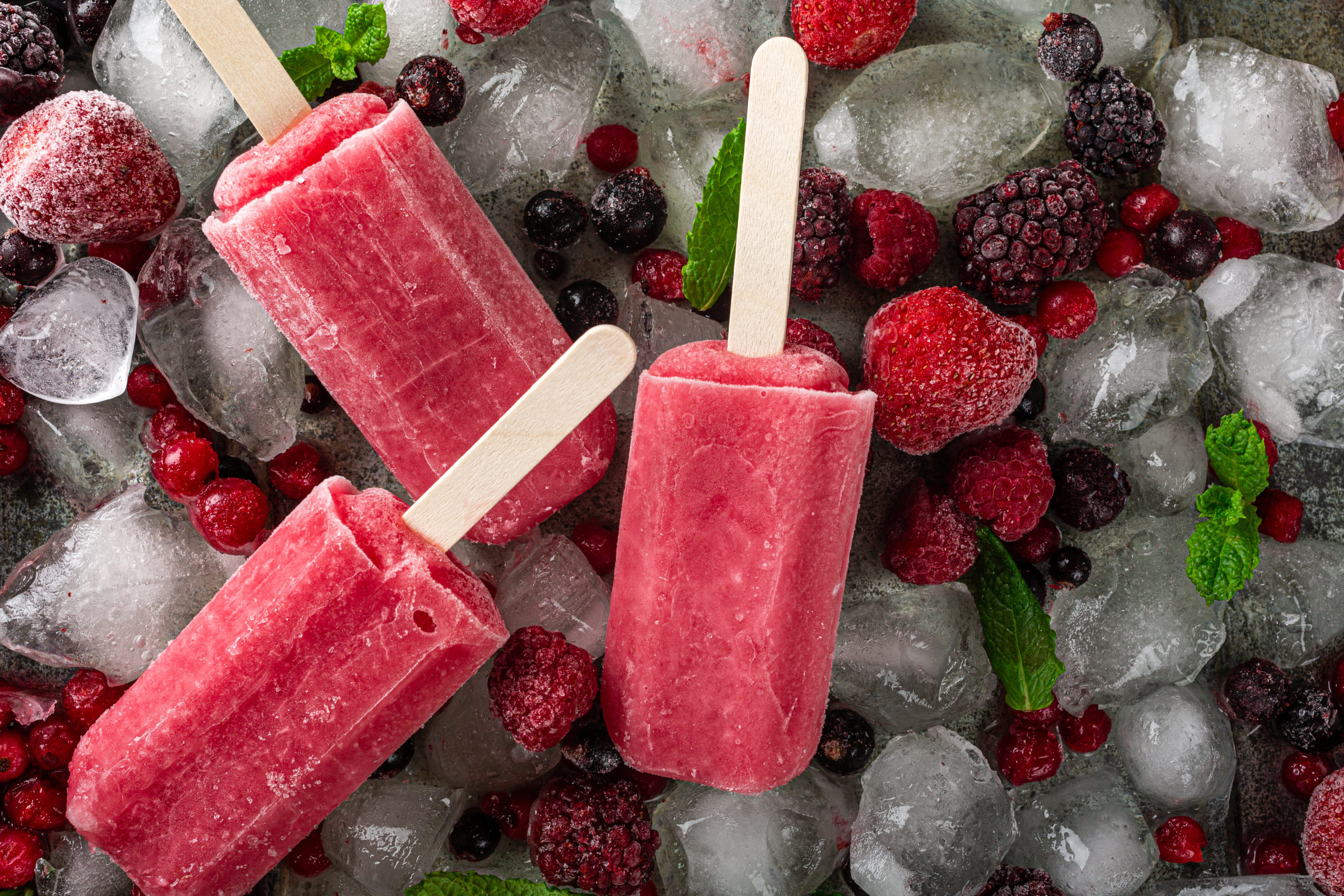 Homemade berry popsicles